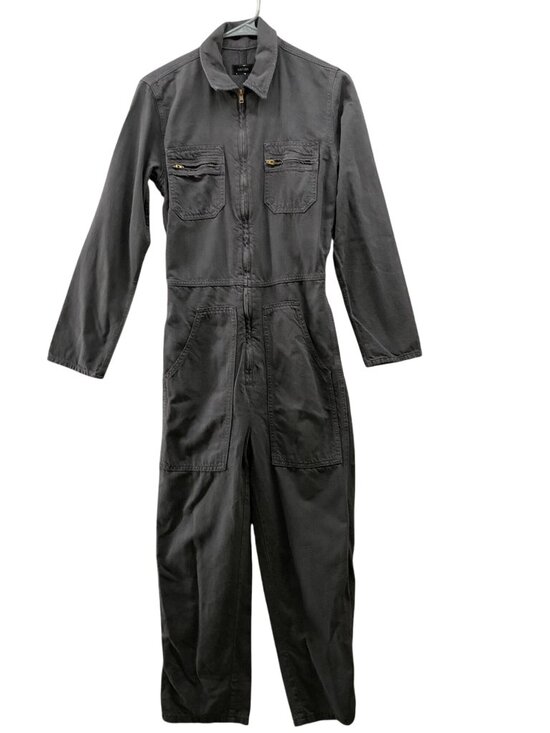 Mother The Specialist Jumpsuit Womens XS Gray Long Sleeve Ankle Faded Black - Picture 1 of 14